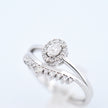 18k White Gold Diamond Halo Ring Set
