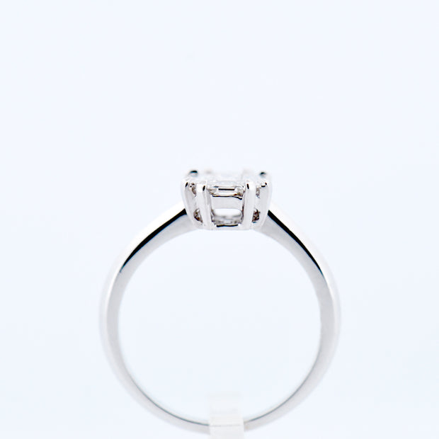 18k White Gold Multi-Stone Emerald-Style Diamond Ring