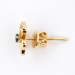 18k Yellow Gold Sapphire and Diamond Stud Earring