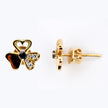 18k Yellow Gold Sapphire and Diamond Stud Earring