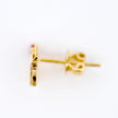 18k Yellow Gold Ruby and Diamond Stud Earring