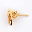 18k Yellow Gold Ruby and Diamond Stud Earring