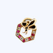 18k Yellow Gold Ruby and Diamond Stud Earring