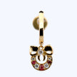 18k Yellow Gold Ruby and Diamond Drop Earring