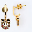 18k Yellow Gold Ruby and Diamond Drop Earring