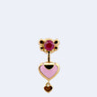 18k Yellow Gold Ruby Drop Earring